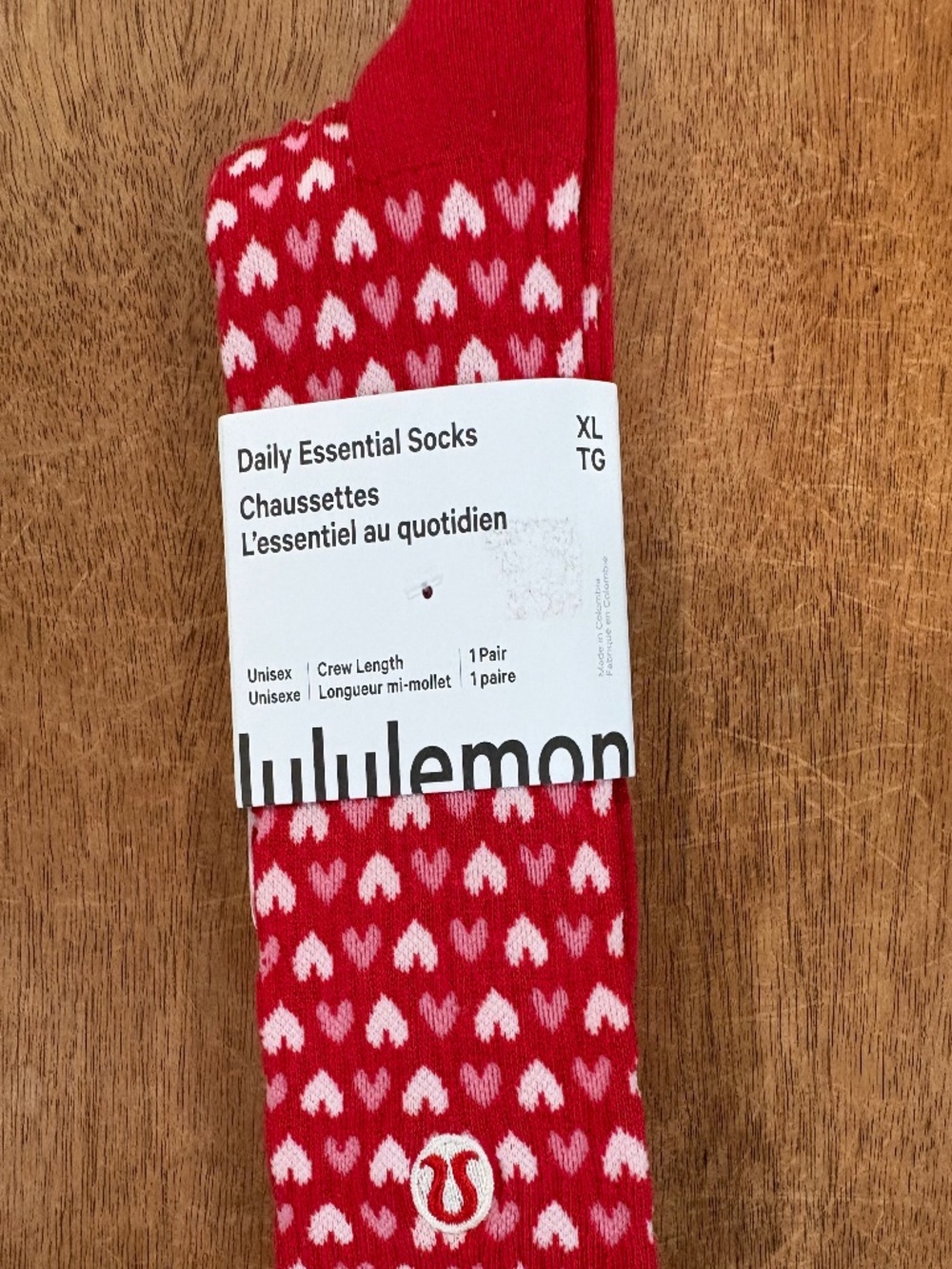 Lululemon daily essential crew length socks XL